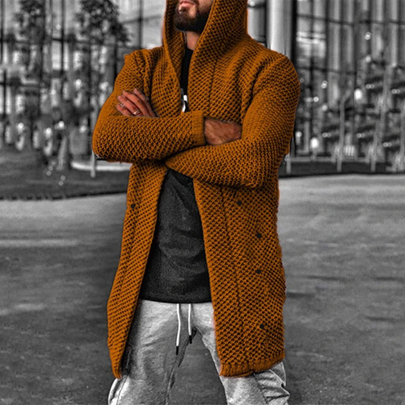Herren Strickjacke Kapuze Warm