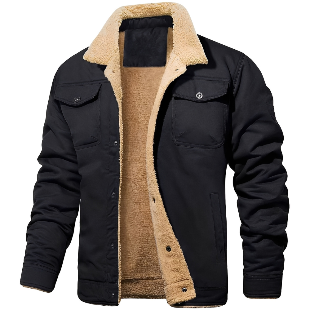 Herren Winterjacke Warm Gefüttert Outdoor