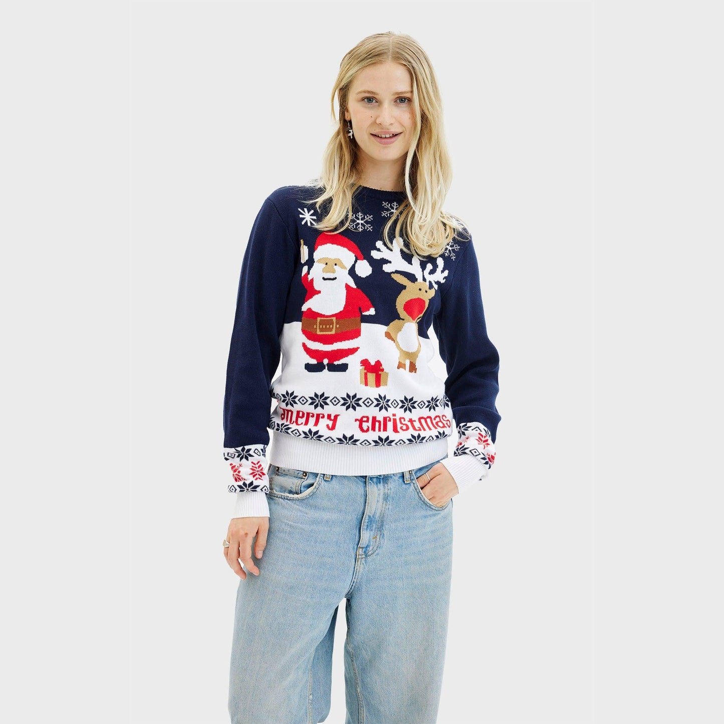 Weihnachtspullover Damen Modern Festlich - IdealeKleiden