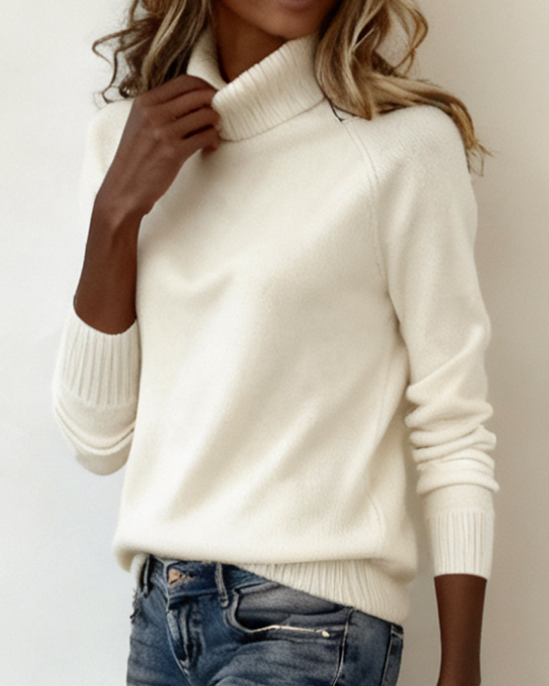 Stylischer Pullover Stehkragen Raglan - IdealeKleiden