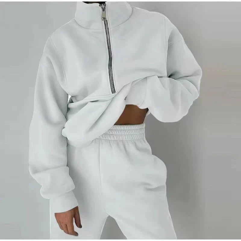 Damen Sportanzug mit Reißverschluss, Sweatshirt und Hose