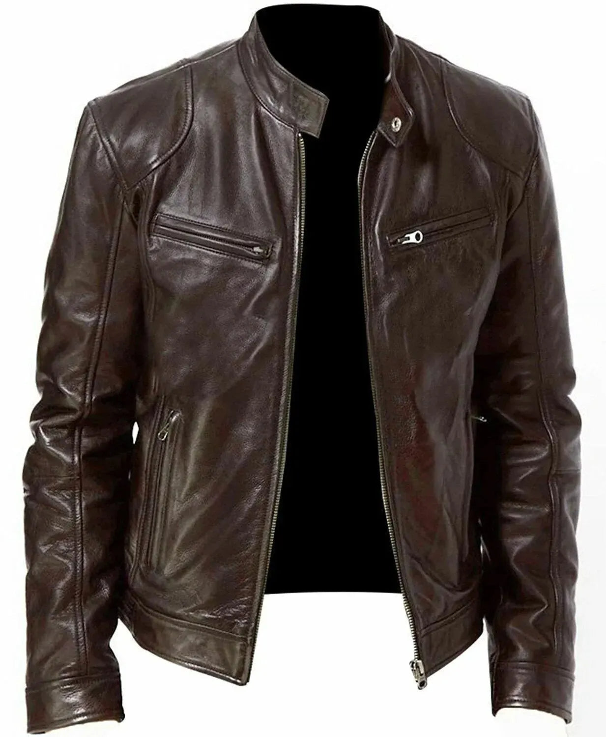 Robuste Lederjacke Herren Biker Style