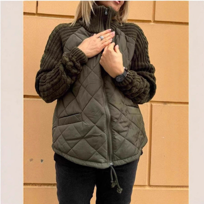 Weiche Steppjacke Damen Warm Strick