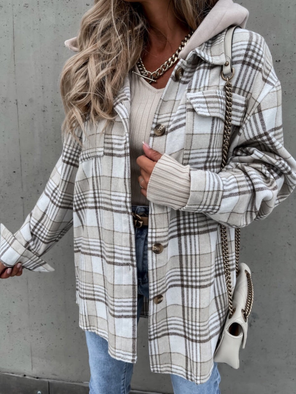 Damen Winterjacke Mit Abnehmbarer Kapuze
