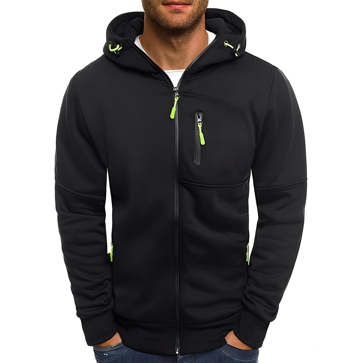 Stilvolle Herrenjacke Modern Kapuze