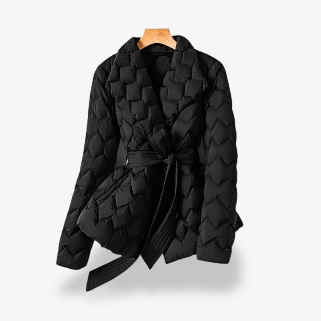 Damen Pufferjacke Steppjacke Mit Gürtel
