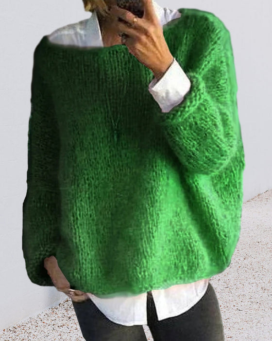 Bunter Pullover Rundhals Modisch