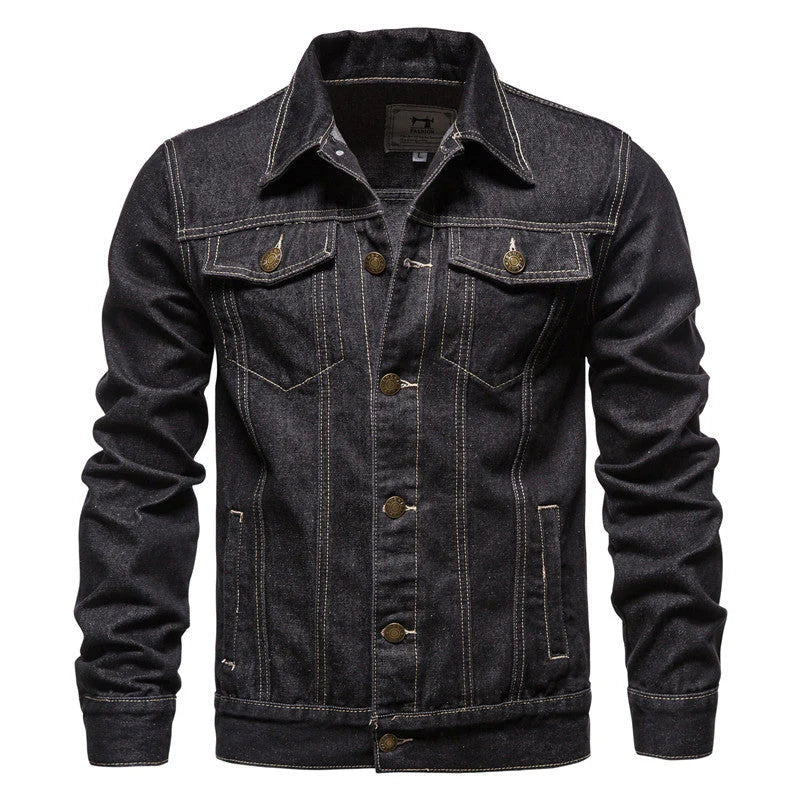 Herren Truckerjacke Klassisch Blau Denim