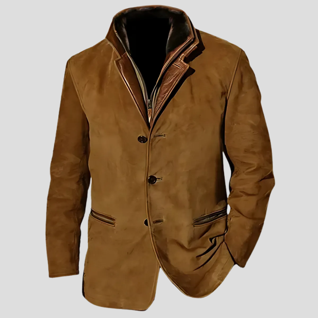 Moderne Herrenjacke Retro Style Kontrastkragen
