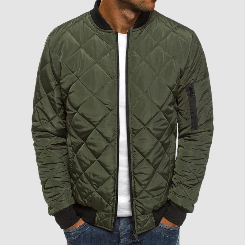 Herren Bomberjacke Modern Reißverschluss Taschen