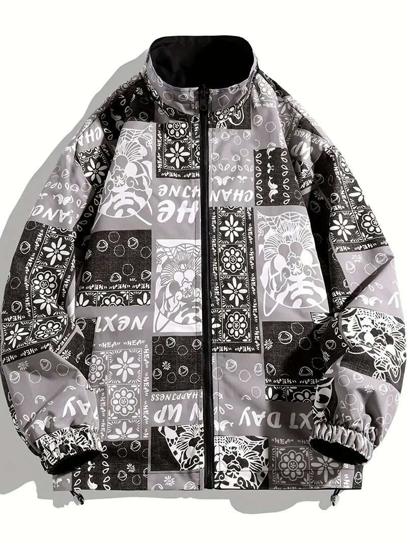 Herren Wendejacke Modern Grafik Design