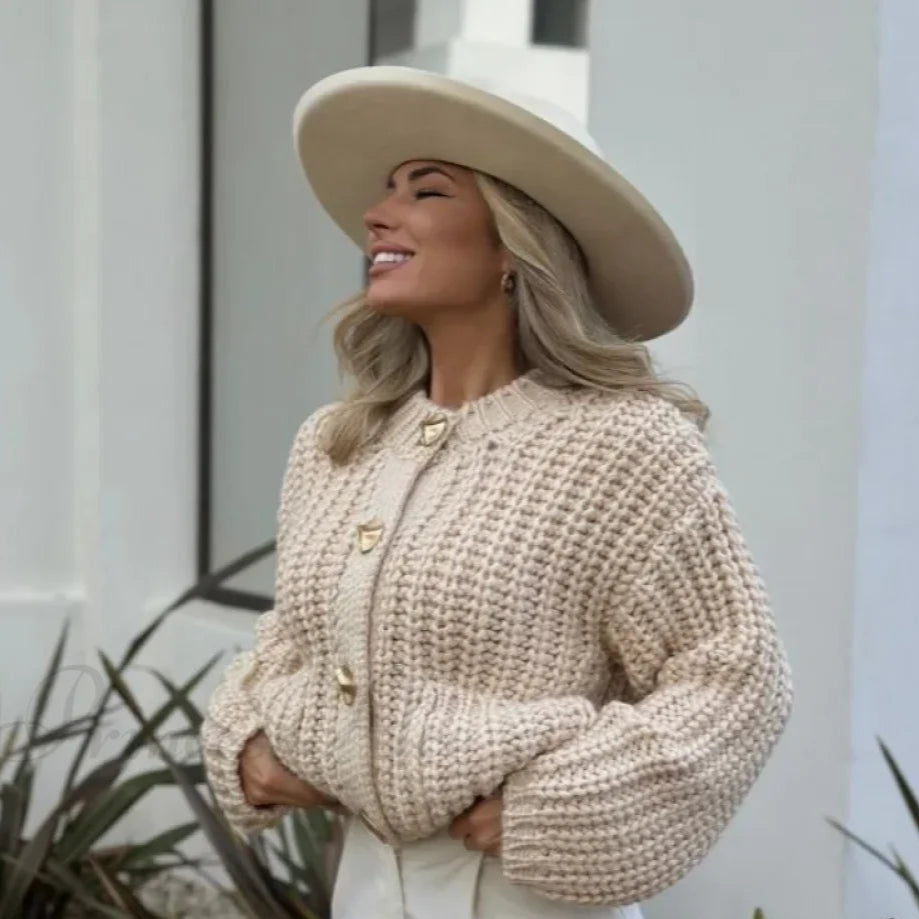 Klassischer Strickcardigan Einfach Elegent