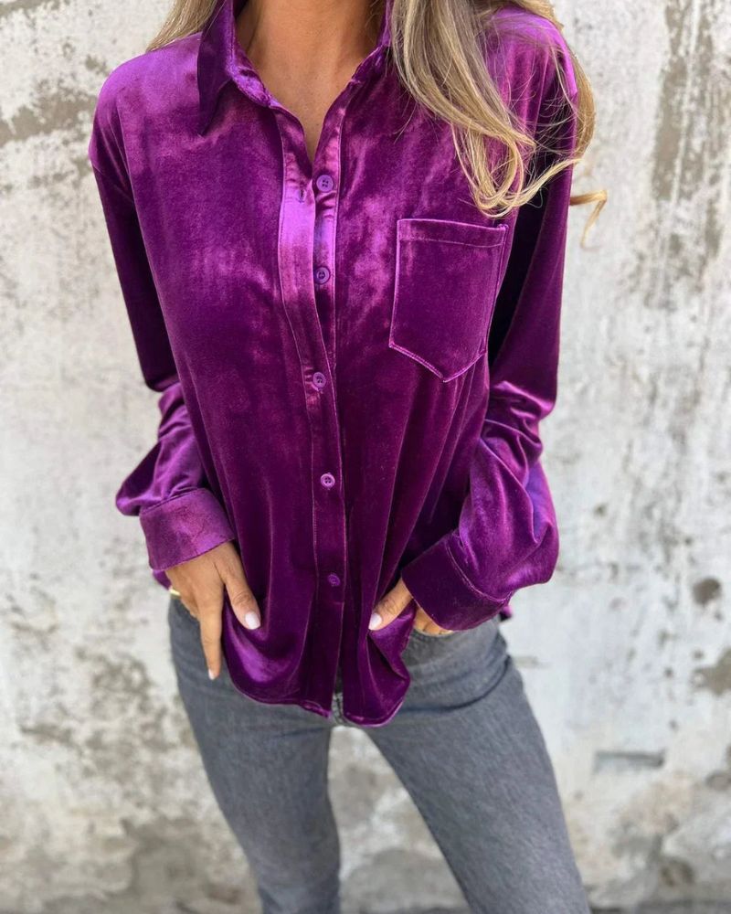 Luxus Bluse Samt Elegant