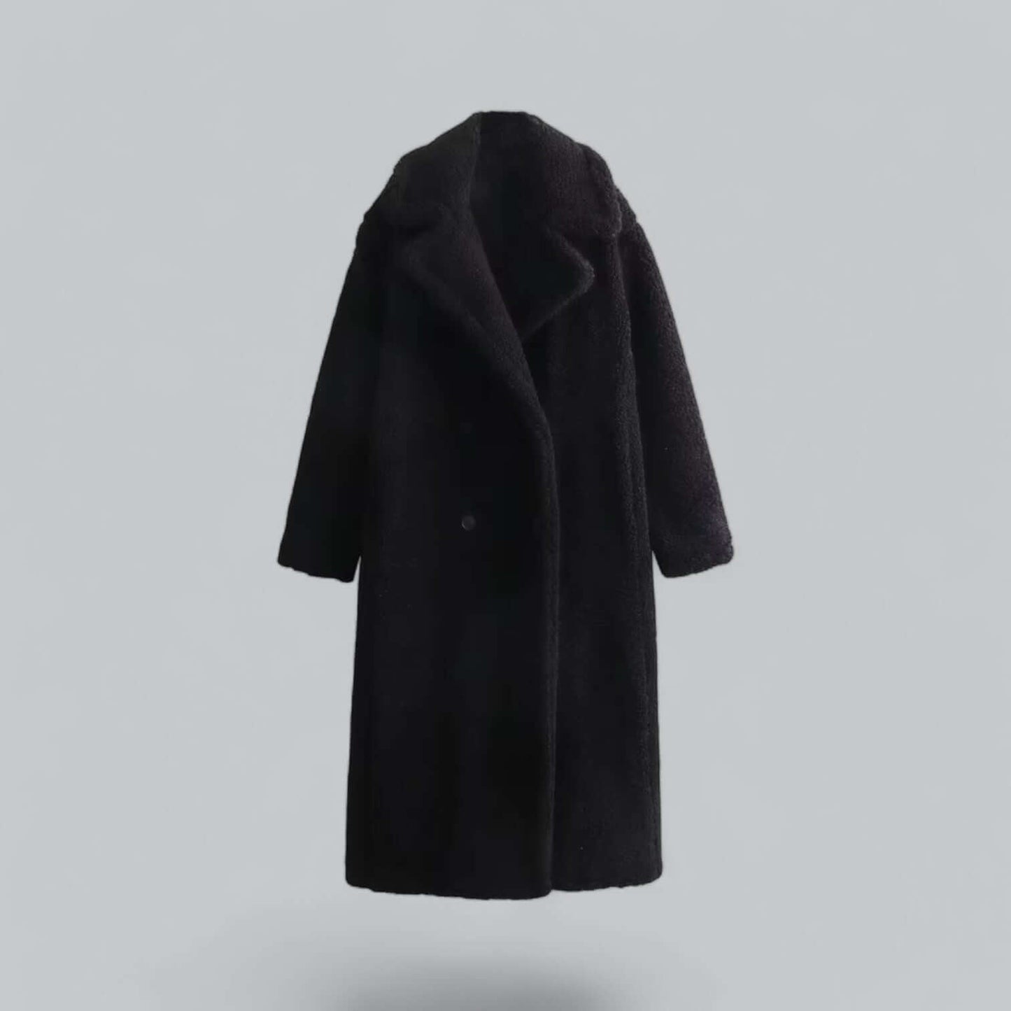 Damen Teddyjacke Lang Kunstfell Mantel