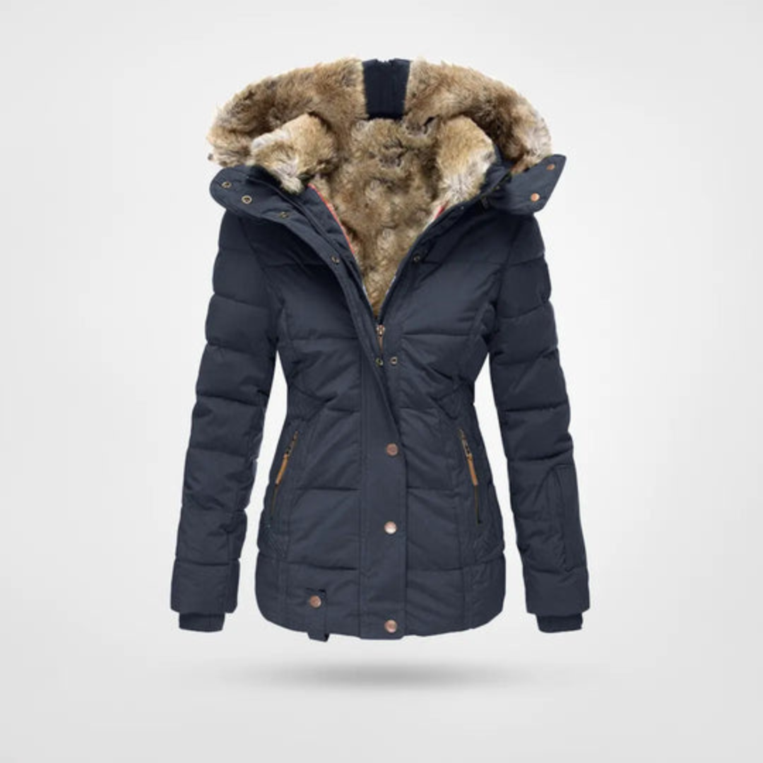 Damen Winterjacke Lang Warm mit Kapuze