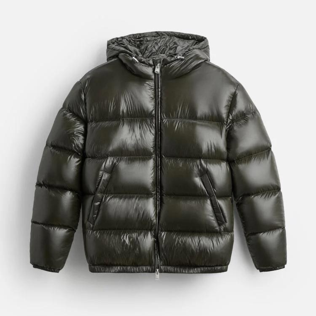 Herren Steppjacke Kurz Modisch Voluminös