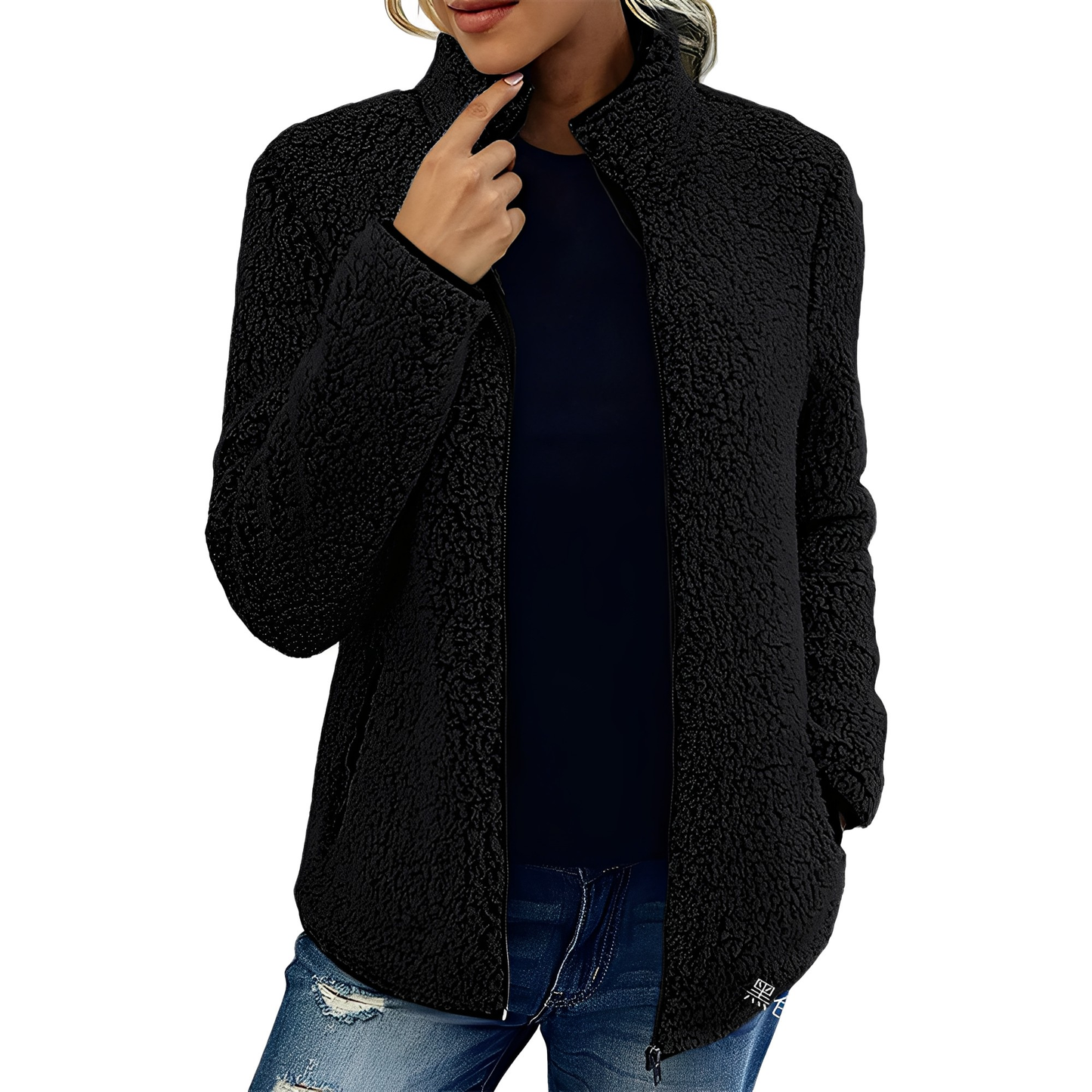 Damen Fleece-Mantel Weich Elegant