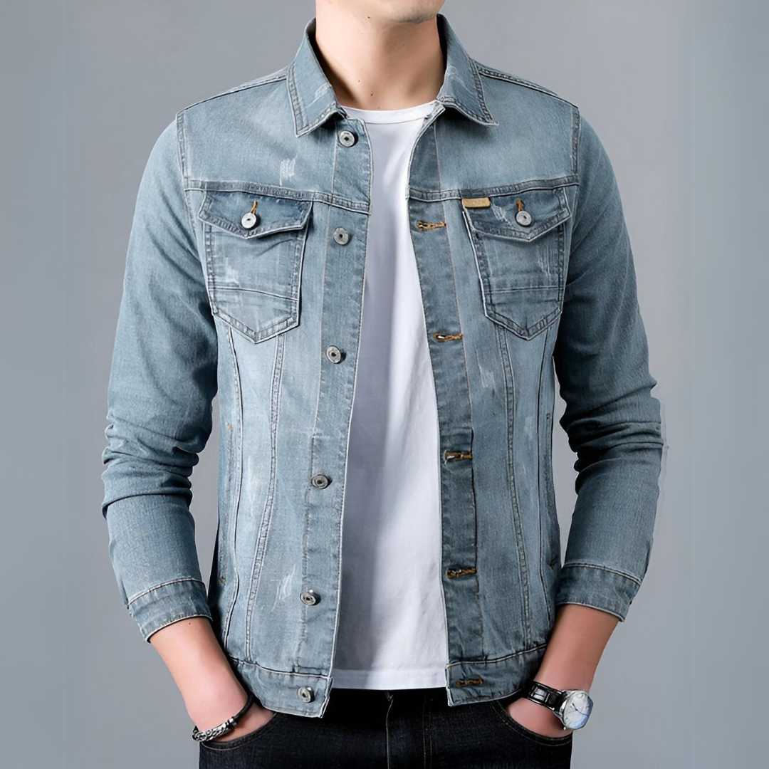 Stilvolle Herren Denimjacke Klassisches Design