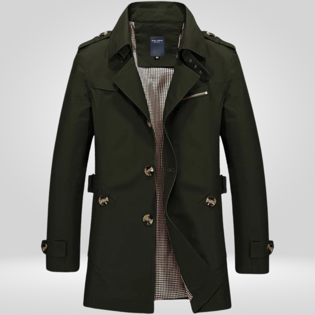 Herren Trenchcoat Klassisch Lang