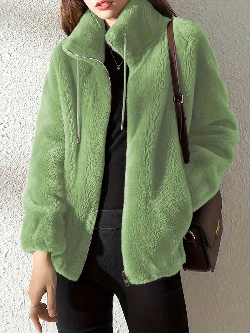Teddyjacke Oversized Weich Fleece Kragen