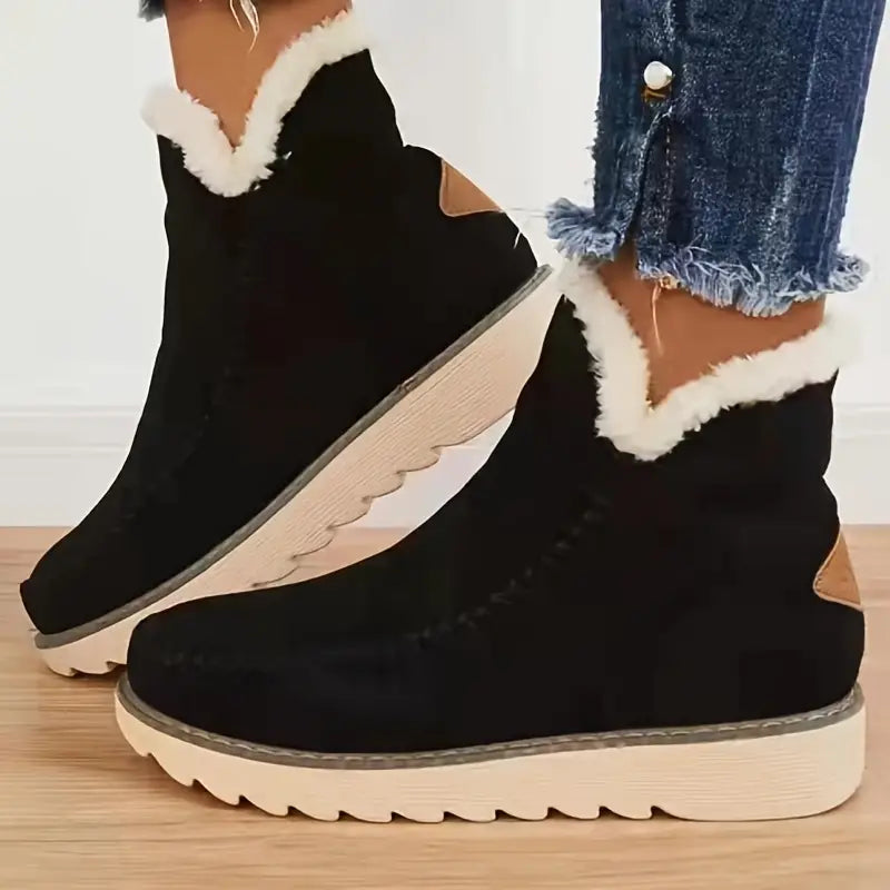 Retro Stiefel Faux Suede Schnee Winter Mode