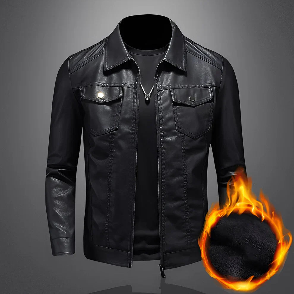 Elegante Lederjacke Slim Fit Herren