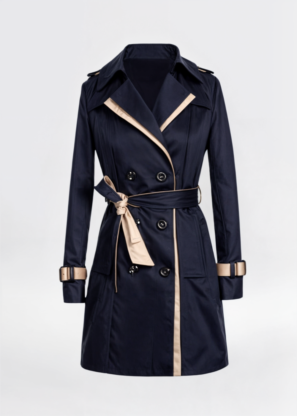 Elegante Damenmantel Doppelreihen Trenchcoat