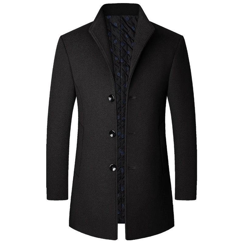 Stylisher Herren Wollmantel Lang Elegant