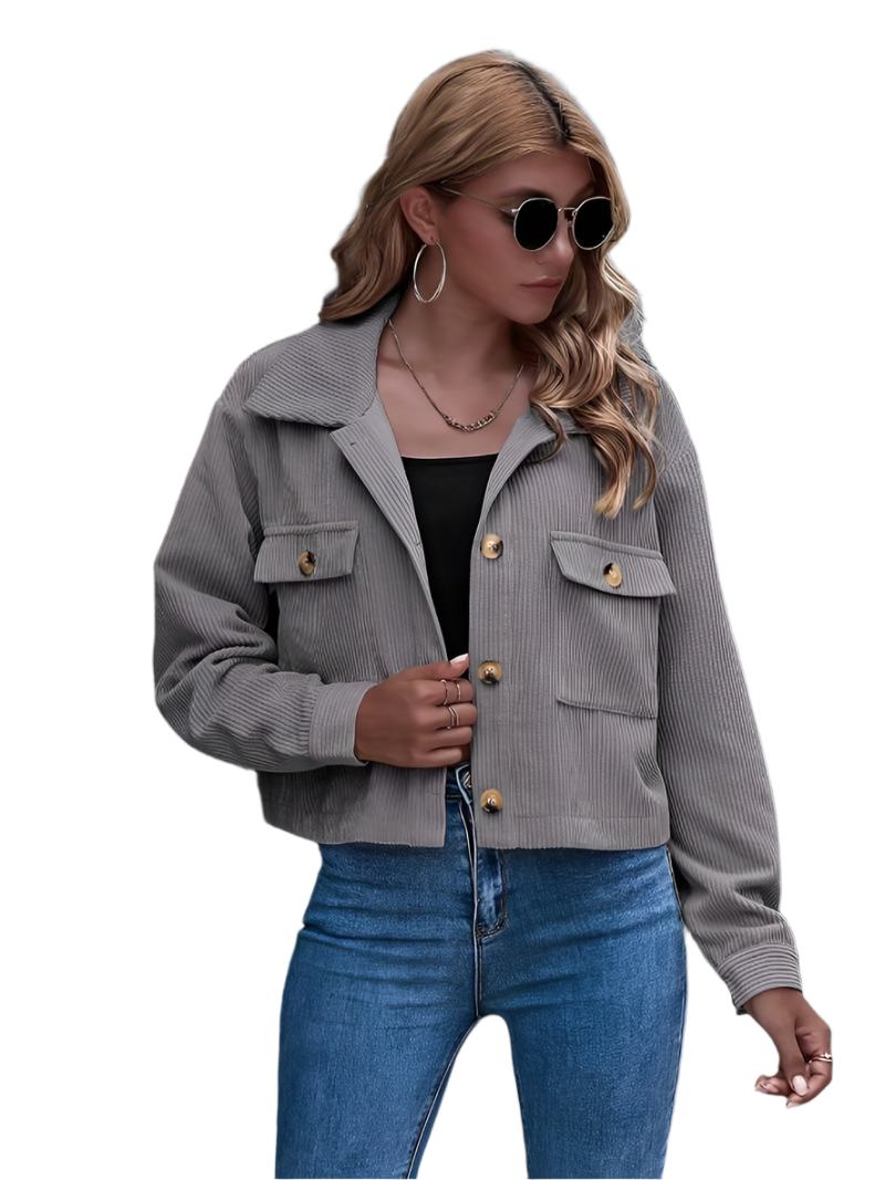 Kurze Damenjacke Cord Stil