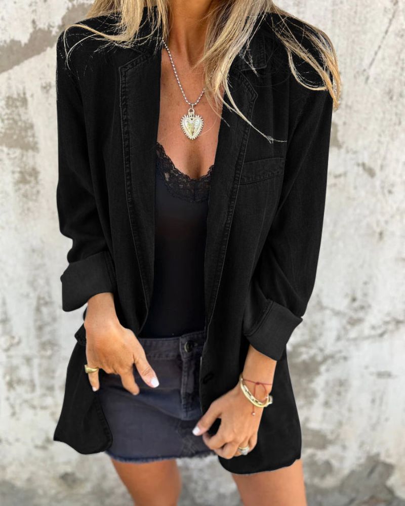 Modischer Denim Blazer Relaxed Fit