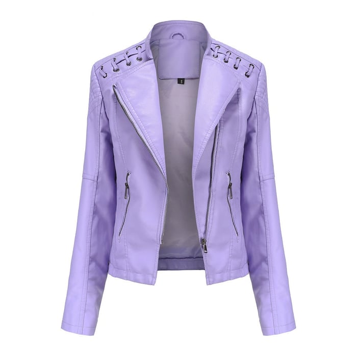 Weiche Lederjacke Lammfell Optik