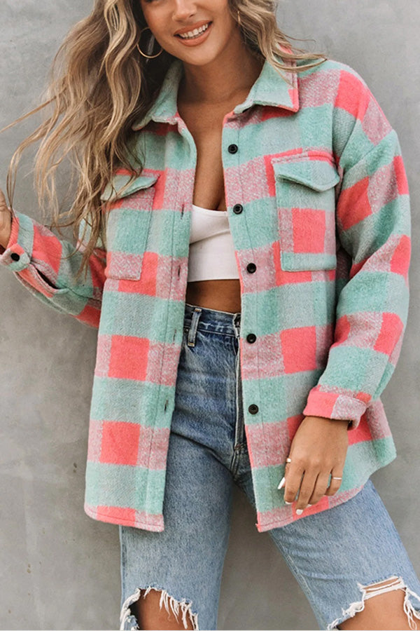 Karo Freizeitjacke Übergroß Großkaros Design - IdealeKleiden