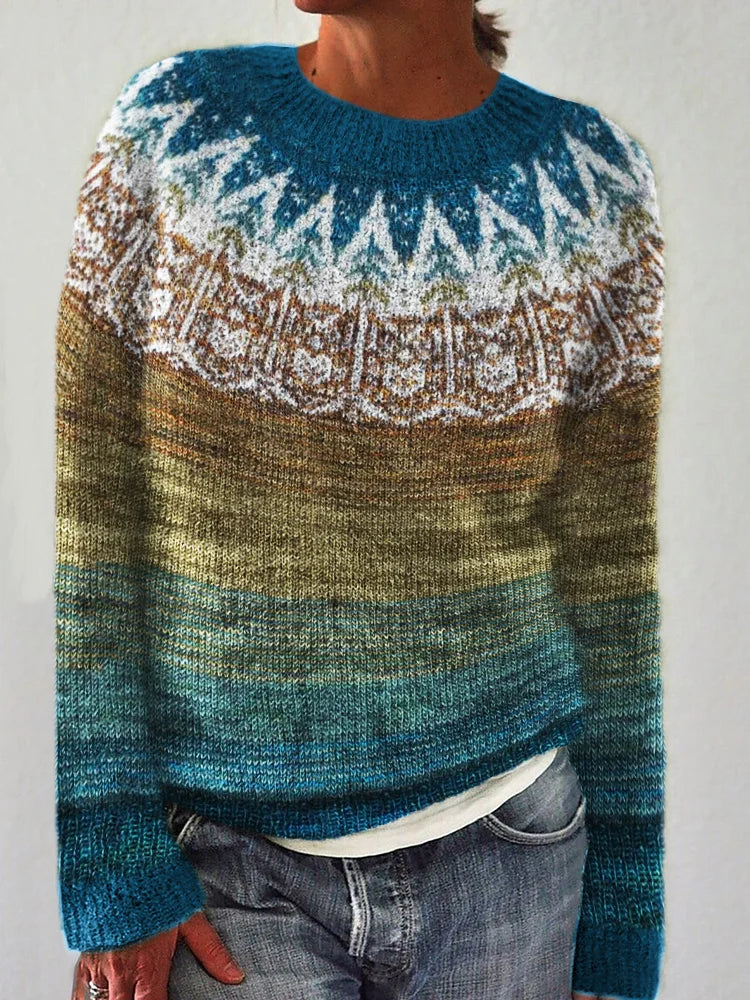 Olivia - Gemütlicher Farbverlauf Pullover - IdealeKleiden