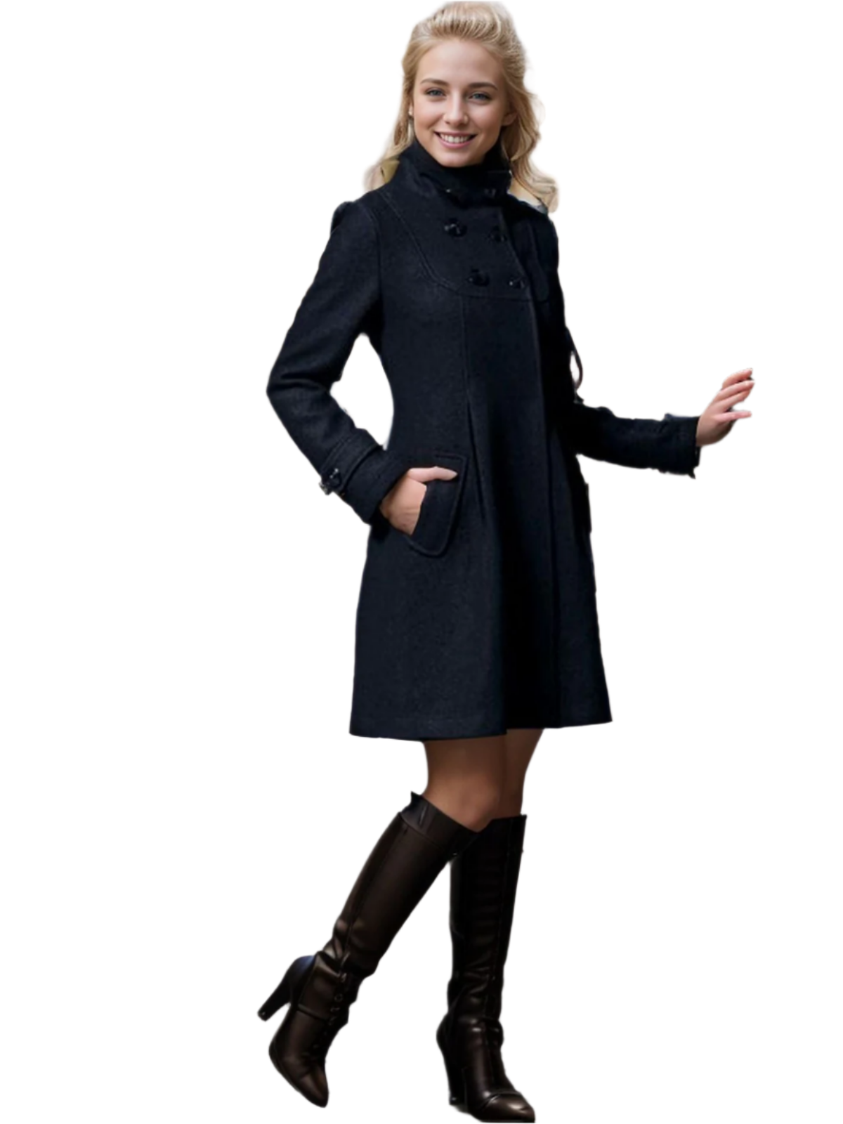 Eleganter Damenmantel Slim Fit Kragen