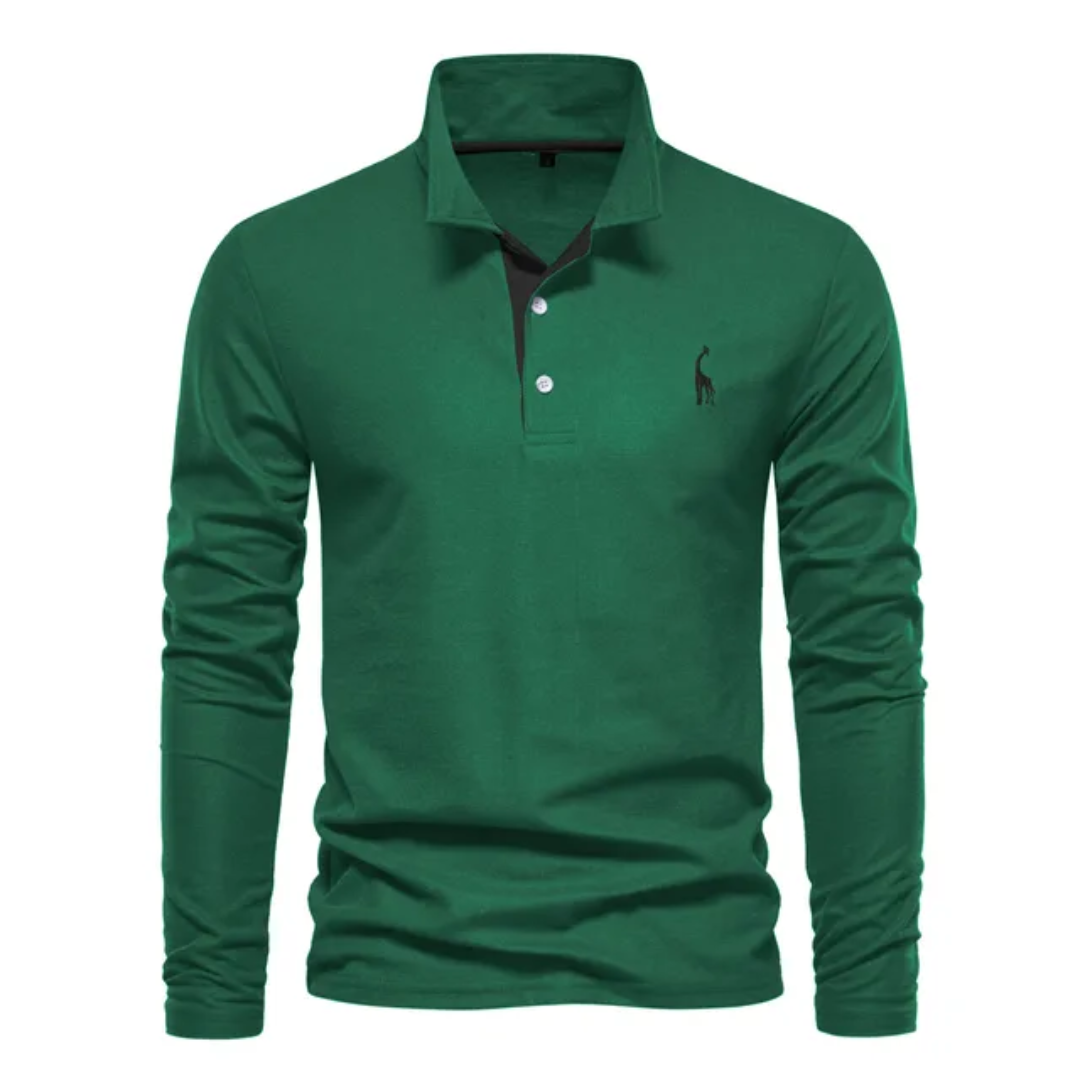 Herren Poloshirt Langarm Klassisch Elegant