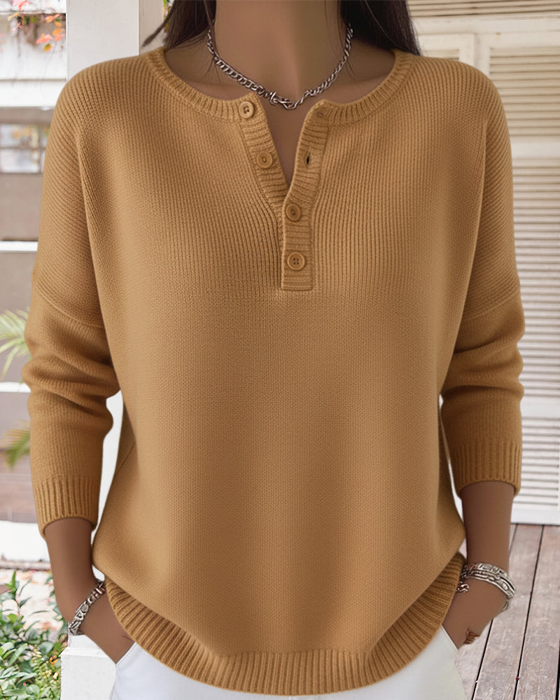 Eleganter Strickcardigan Einfarbig Knöpfe