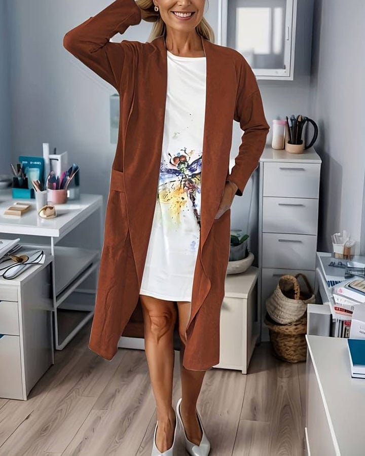 Langer Wintermantel Lässig Chic
