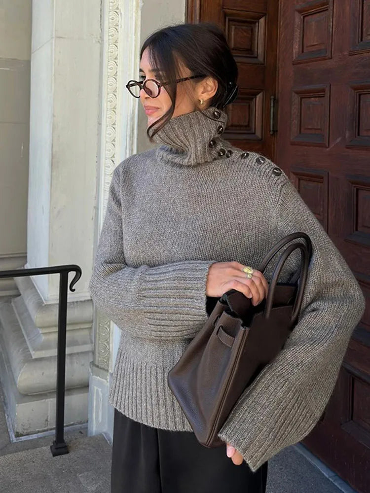 Bequemer Pullover Stehkragen Relaxed Fit