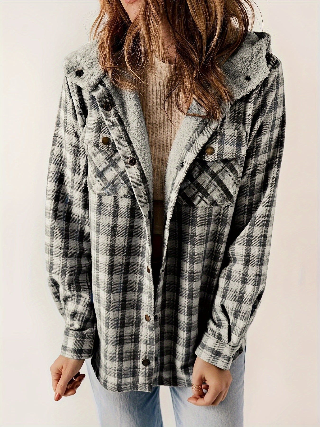 Weiche Winterjacke Samtfutter Kapuze