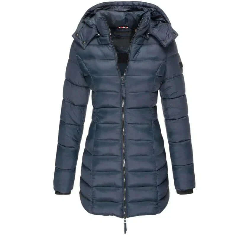 Damen Winterparka Lange Pufferjacke Mit Kapuze