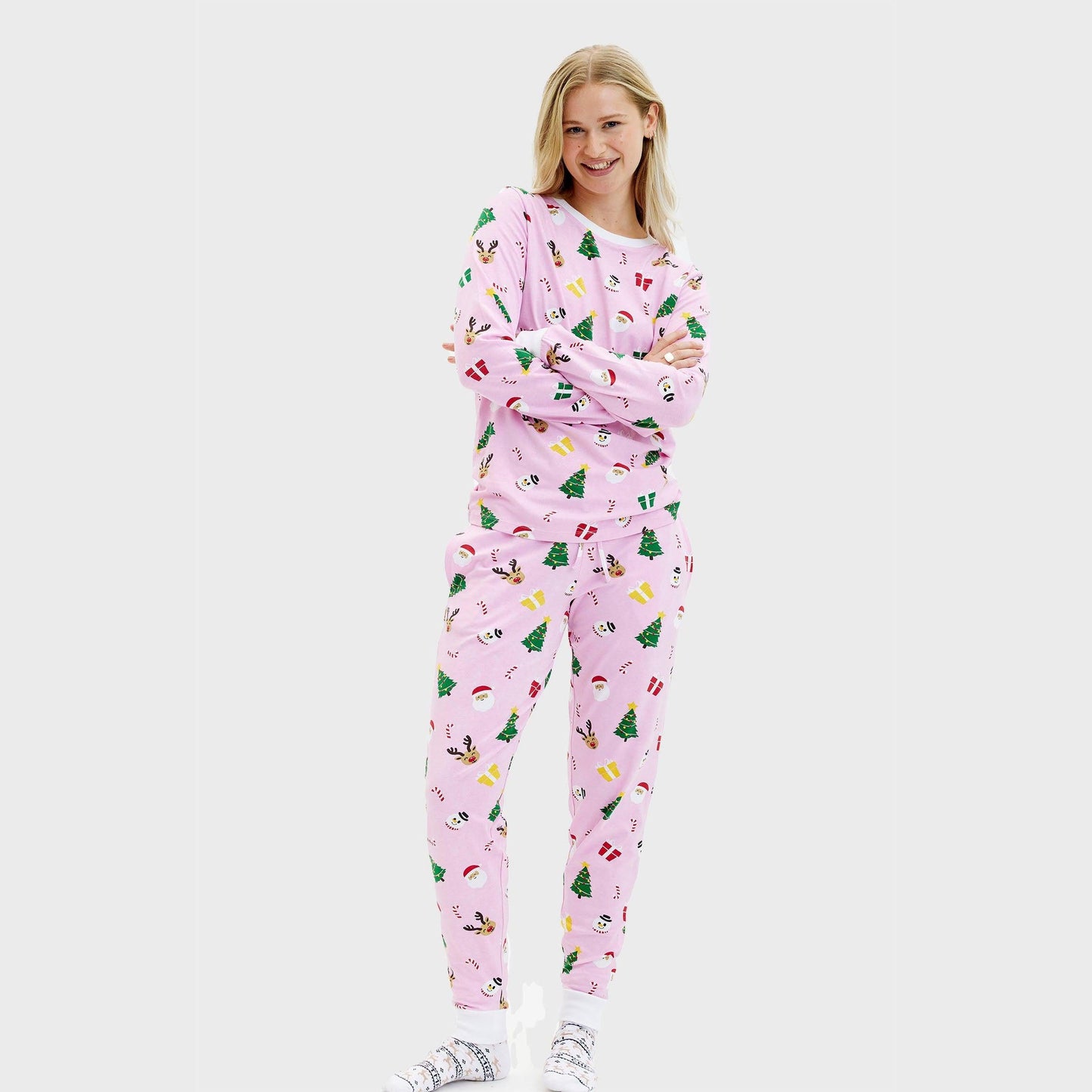 Weihnachts-Pyjama Damen Rosa - IdealeKleiden