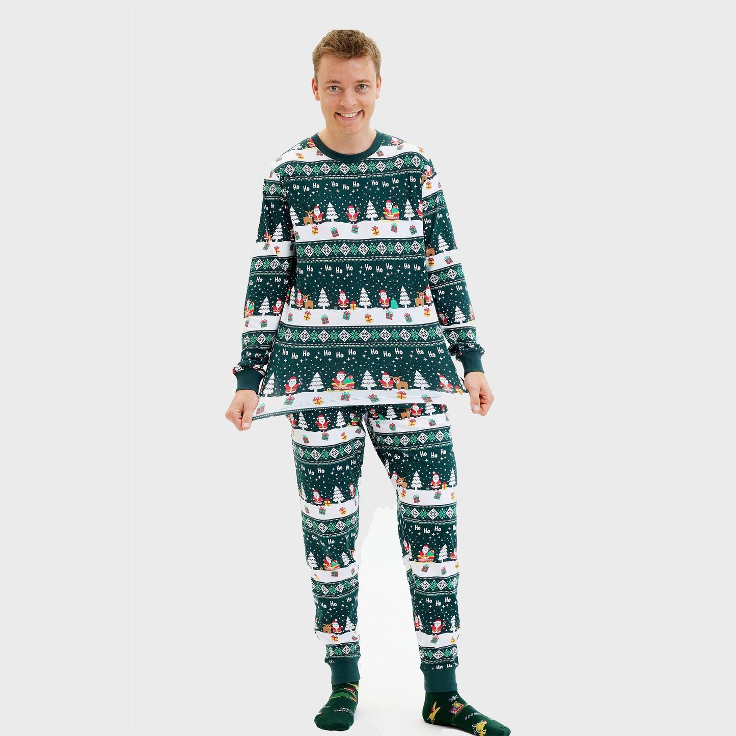Weihnachtspyjamas Herren Fröhlich Gemütlich - IdealeKleiden