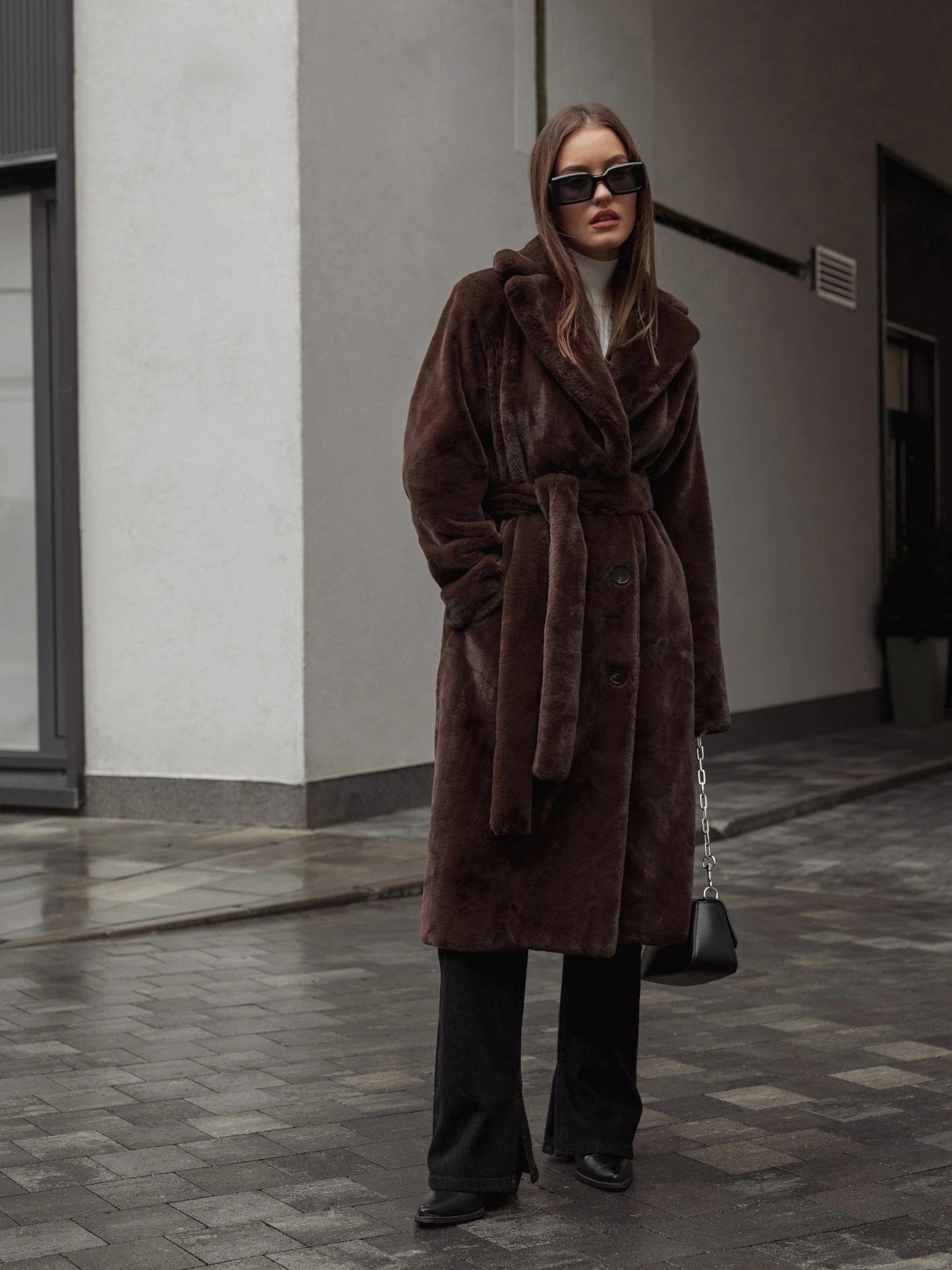 Eleganter Wintermantel Damen Lang