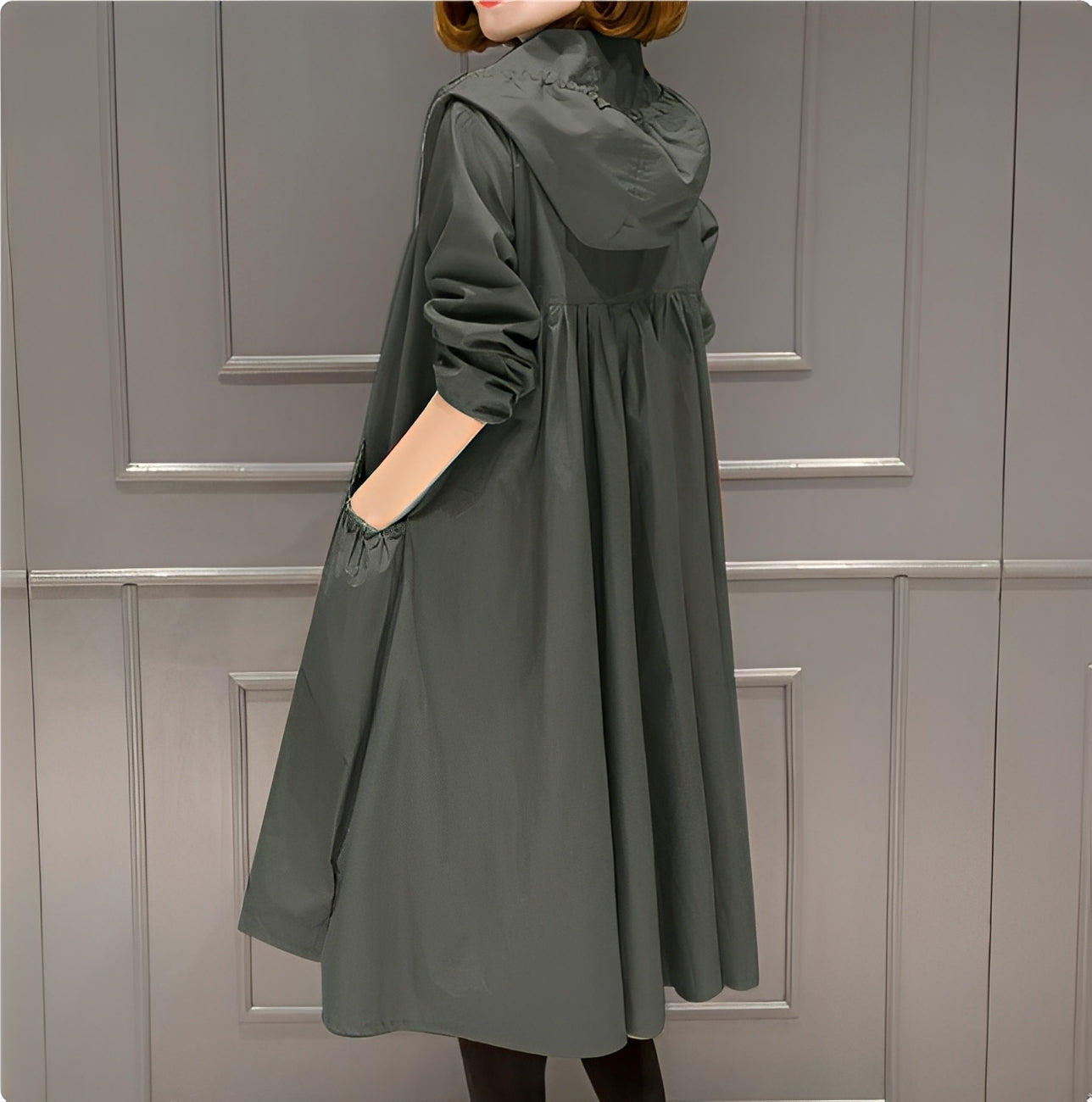 Stylischer Damen Regenmantel Kapuze