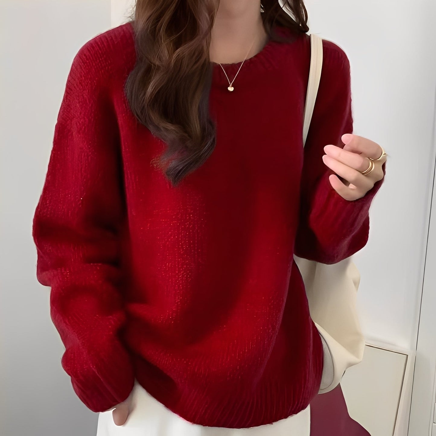 Damen Oversize Pullover Einfach Chic