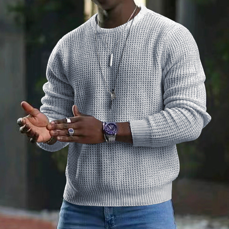 Herren Pullover Langarm Rundhals Großes Design