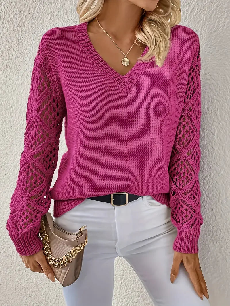 Einfarbig Pullover Frühjahr Elegant