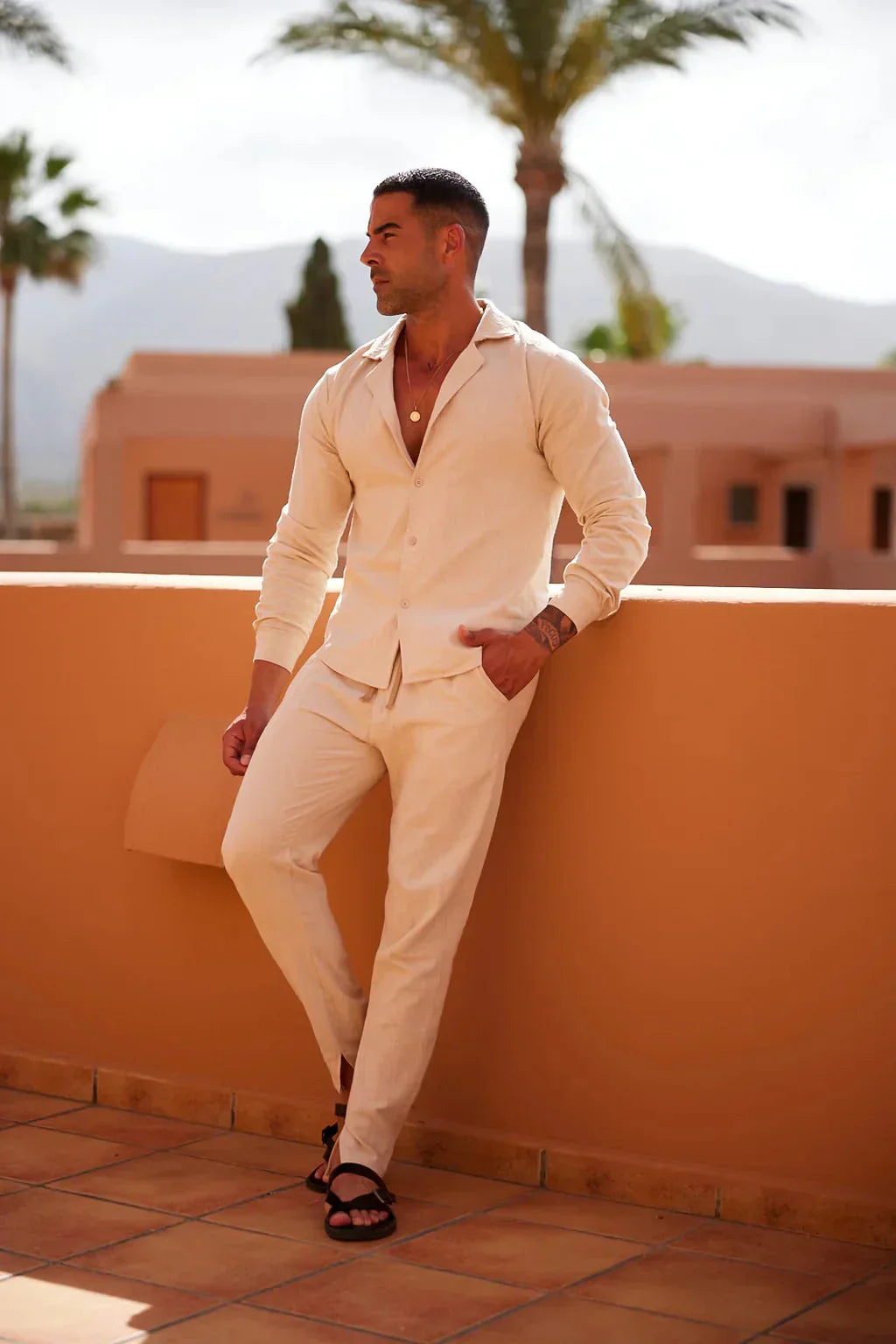 Elegantes Leinenhemd Herren Klassik Style