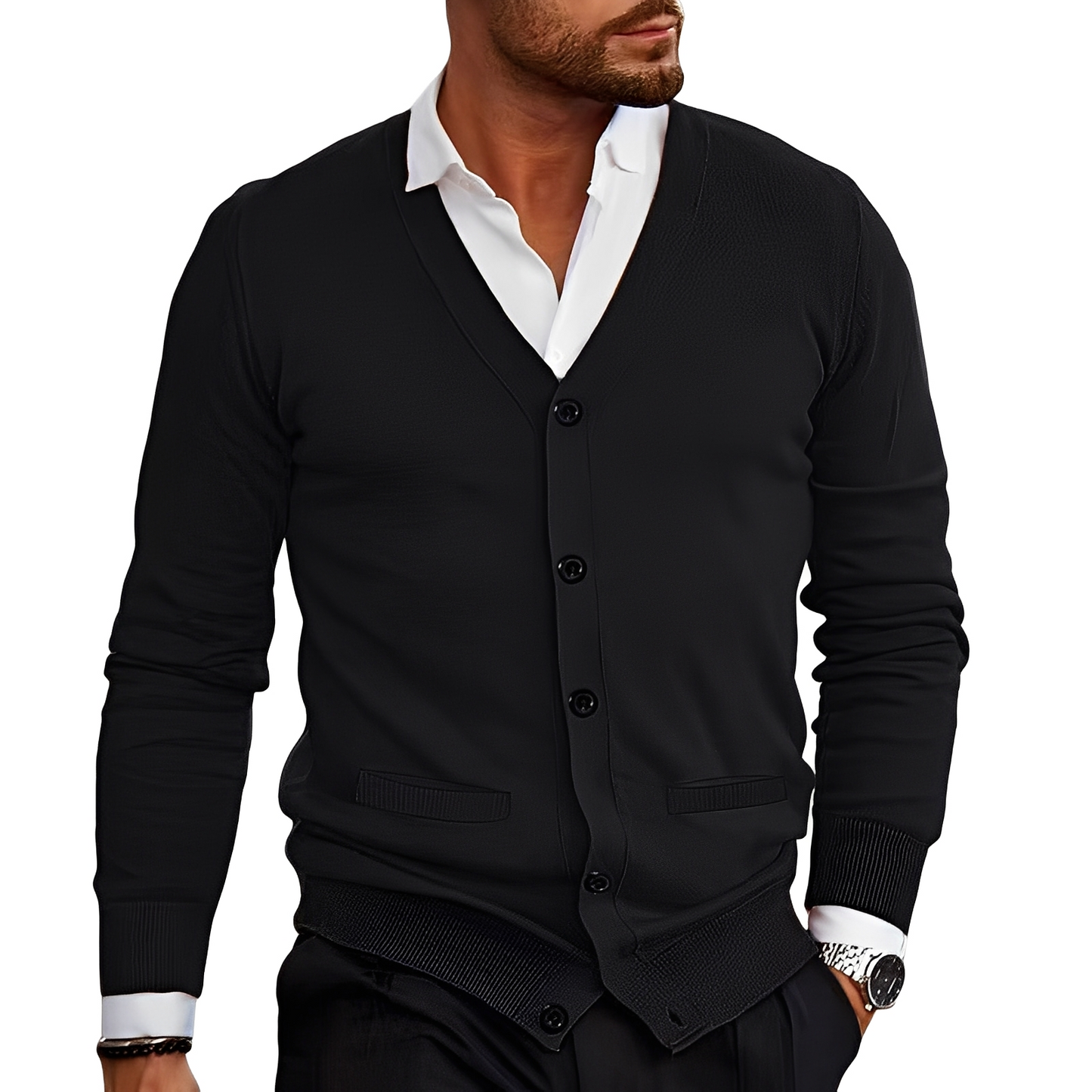 Stylischer Herren Cardigan mit Knöpfen Elegantes Design
