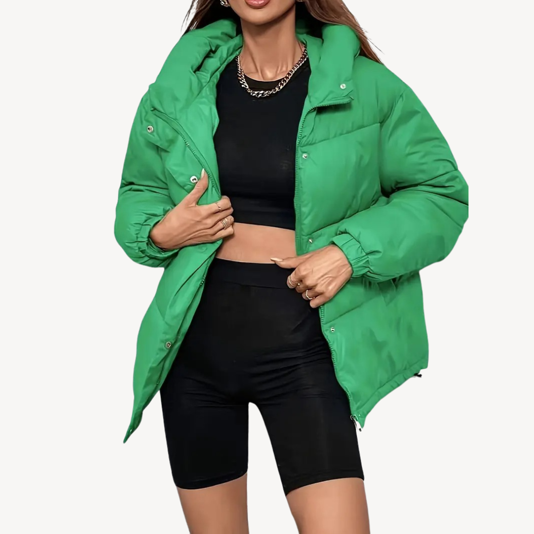 Damen Hoodie Pufferjacke Warm